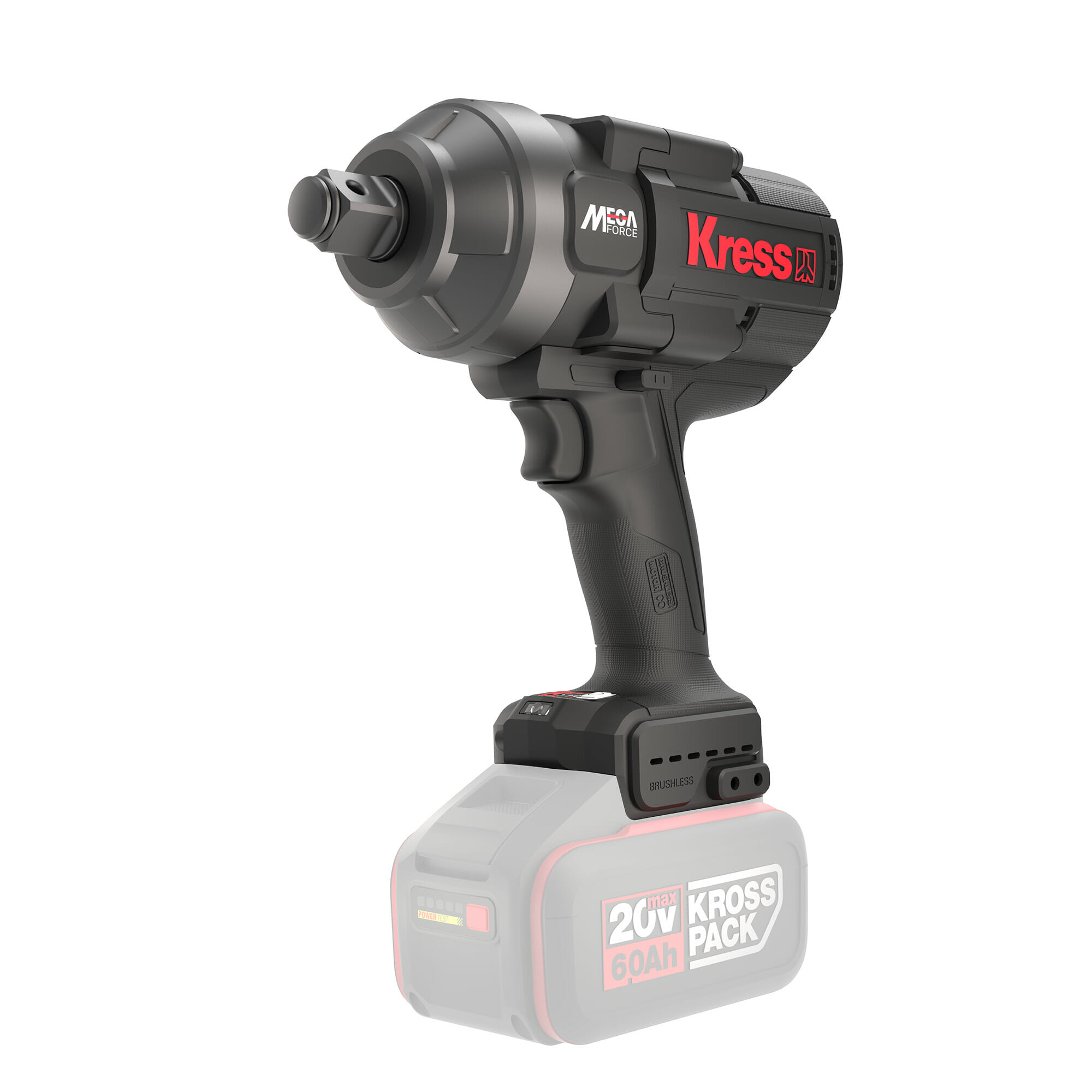 Llave de impacto 3/4" brushless 20v s/bat 1.700nm + 2 baterías (6,0ah) + cargador 6a rápido